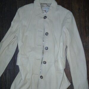Banana Republic Beige leather silk inside coat Medium